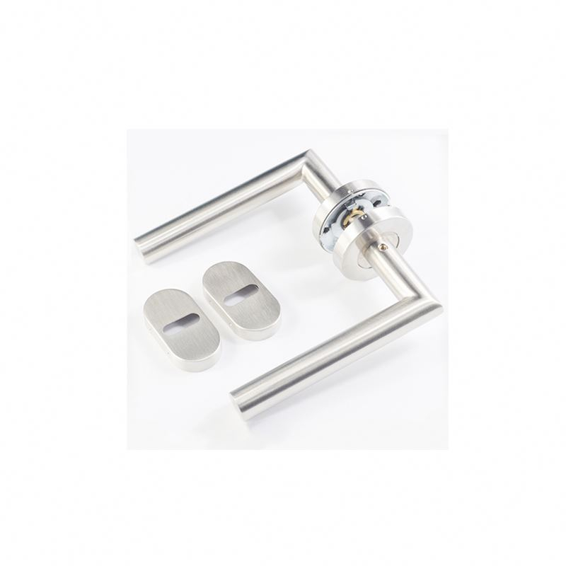 Accesorios modernos de puerta de madera de palanca sólida de acero inoxidable