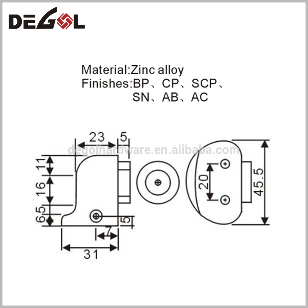Tapón magnético de acero inoxidable de fundición sólida tapón de puerta corrediza de vidrio