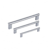 Tiradores modulares de acero inoxidable para armarios de cocina y cajones.