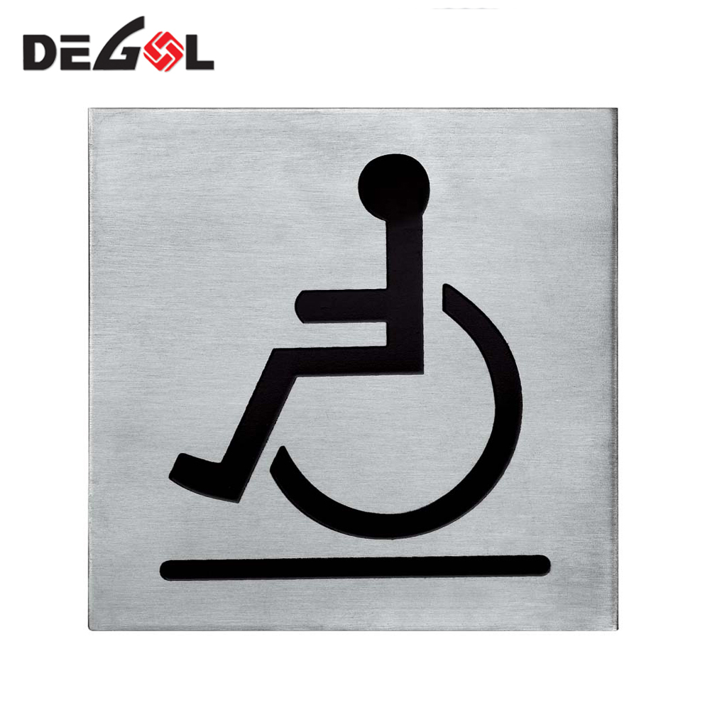 Letrero de inodoro para discapacitados de acero inoxidable