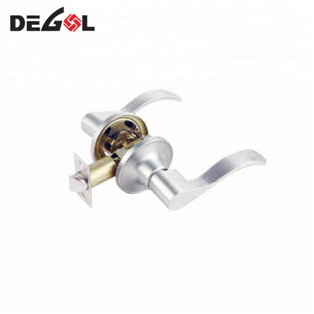 Venta caliente de aleación de zinc satinado latón habitación palanca sólida hotel cerradura de la puerta