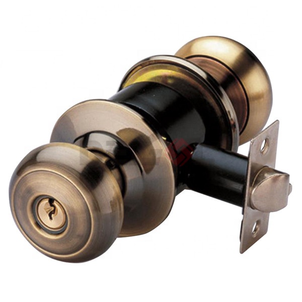 Material de acero inoxidable Cerradura de pomo de puerta cilíndrica Acabado de acero inoxidable cepillado