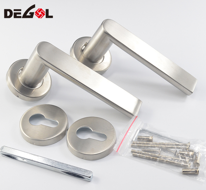 Manija de puerta sólida resistente de acero inoxidable, interior, barata, de alta calidad, palanca ss, jiangmen