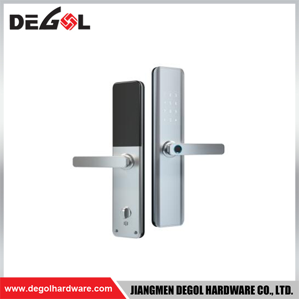 Manija de puerta de aleación de zinc SML40, cerradura inteligente, negro mate/plata satinada
