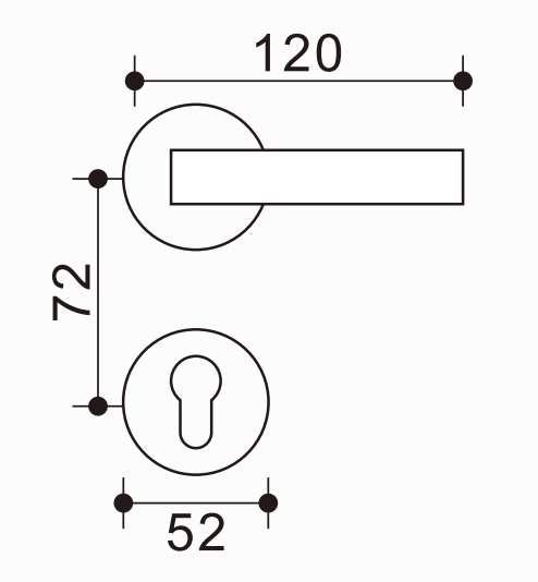 Manija de puerta sofisticada de zinc y aluminio, material resistente, refina cualquier espacio