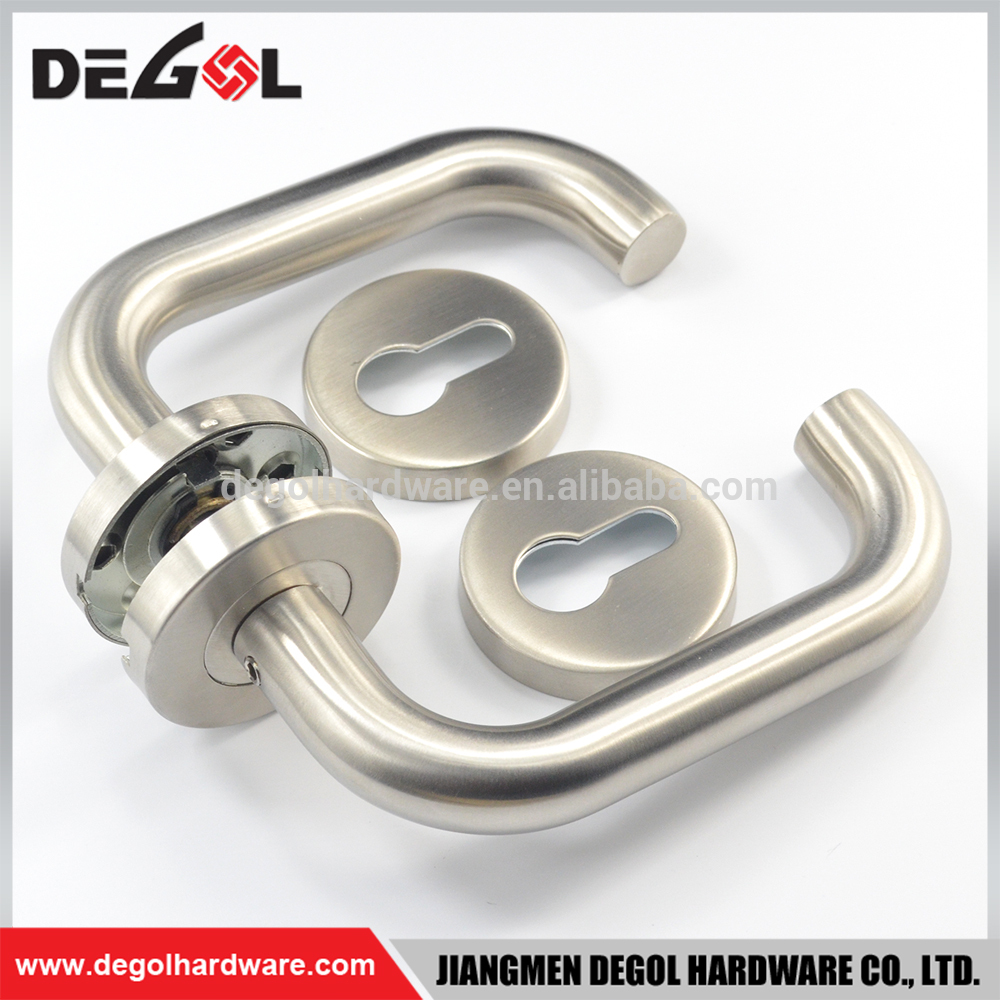 Surtidor de China de acero inoxidable tubo residencial palanca manija de puerta estilo caliente