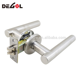 Palanca de acero inoxidable tipo puerta de paso conjunto de cerradura de manija de puerta de madera
