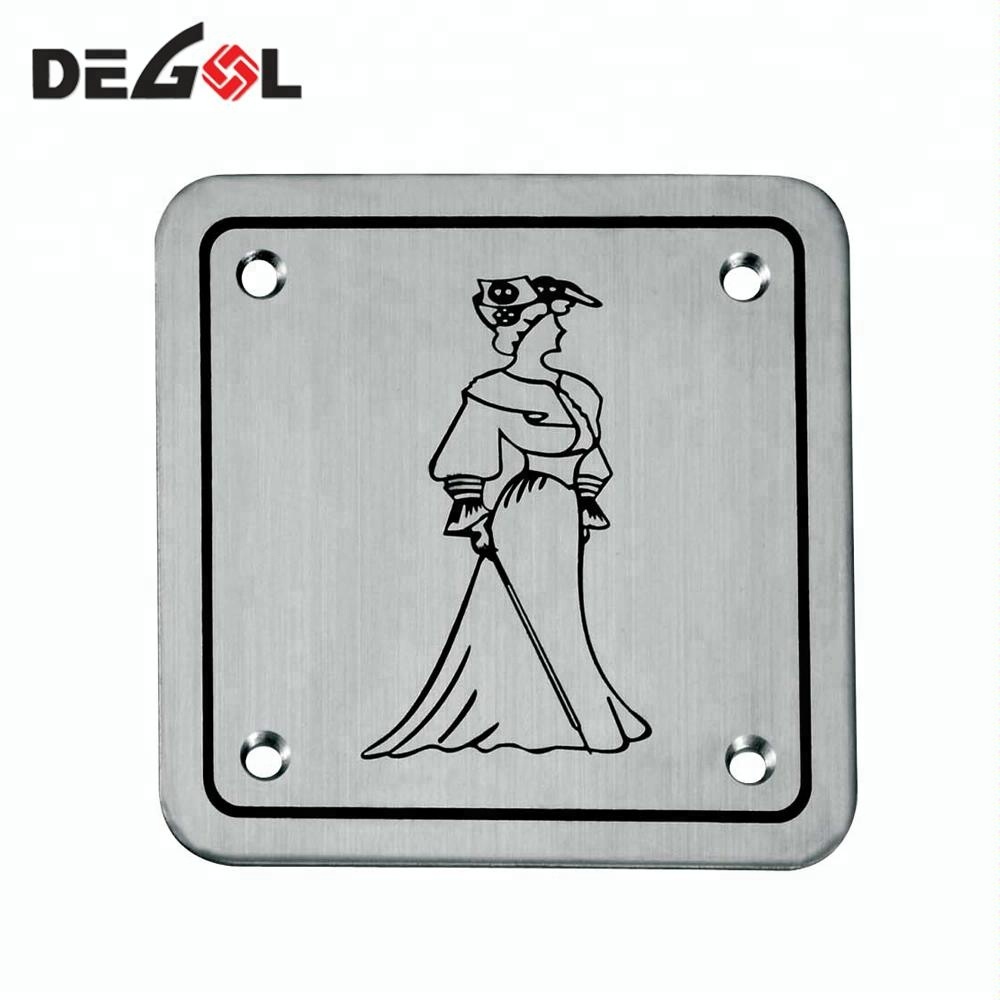 Placa de señalización placa a prueba de herrumbre para inodoro puerta de baño placa de señalización inoxidable 304SS