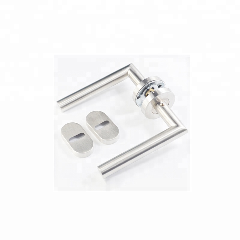 Manija y cerradura de puerta de hotel de tubo de acero inoxidable de nuevo estilo