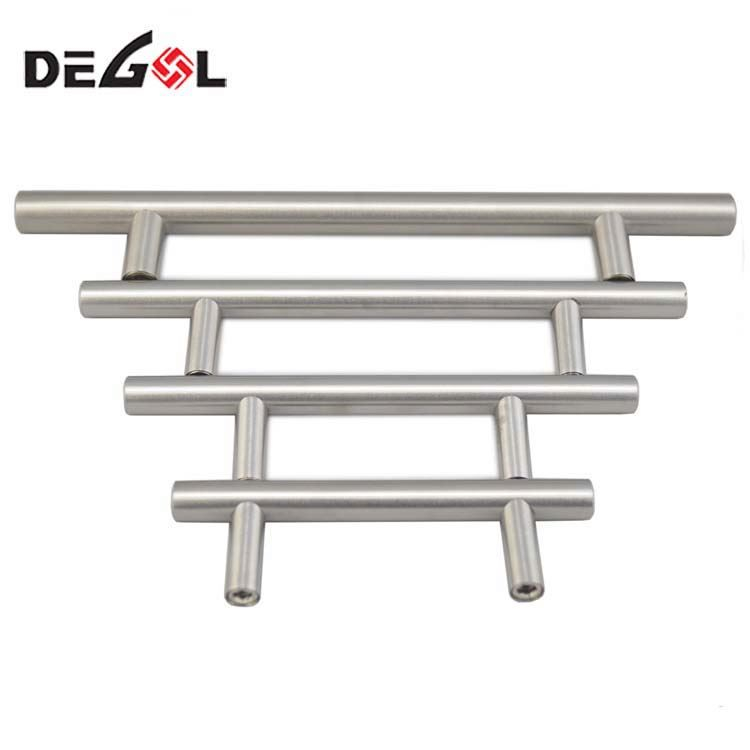 Tiradores de gabinete de cocina de latón hexagonal de barra de aluminio plateado
