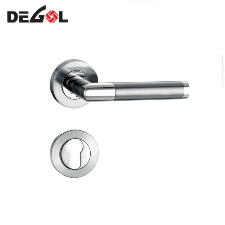 Manija de puerta moderna de lujo de doble cara de tubo de acero inoxidable a Europa