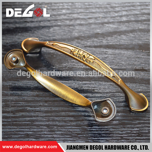 Muebles de lujo de alta calidad para muebles de cajón, manija de gabinete de aleación de zinc de latón antiguo