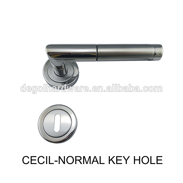 Venta al por mayor de doble cara de alta calidad precio barato acero inoxidable palanca sólida puerta de acero manija para puerta de madera