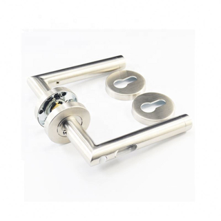 Manillas de puerta de palanca de tubo de seguridad de habitación residencial de acero inoxidable de alta gama 135 mm
