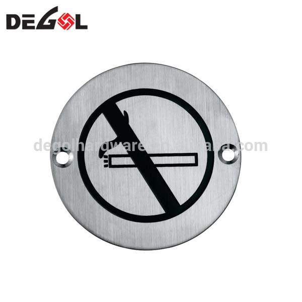 placa de señalización para no fumadores de acero inoxidable