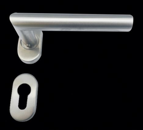 Nuevo estilo de doble cara de tubo de acero inoxidable cerrojo cerradura manija de la puerta francesa