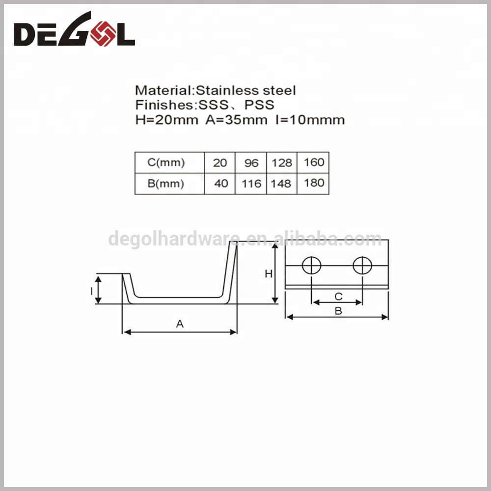 Tirador de cajón de gabinete de cocina de dormitorio de acero inoxidable simple estilo americano