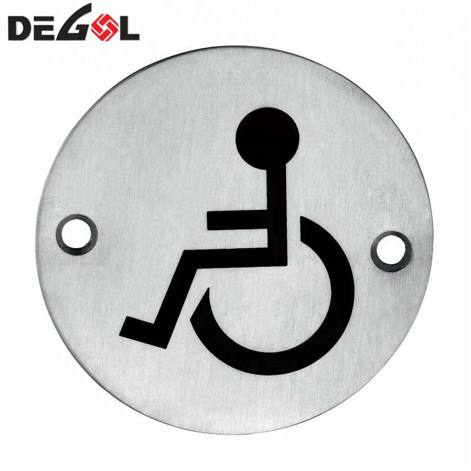 Placa de señalización de puerta de indicación de extracción cuadrada de acero inoxidable de venta caliente