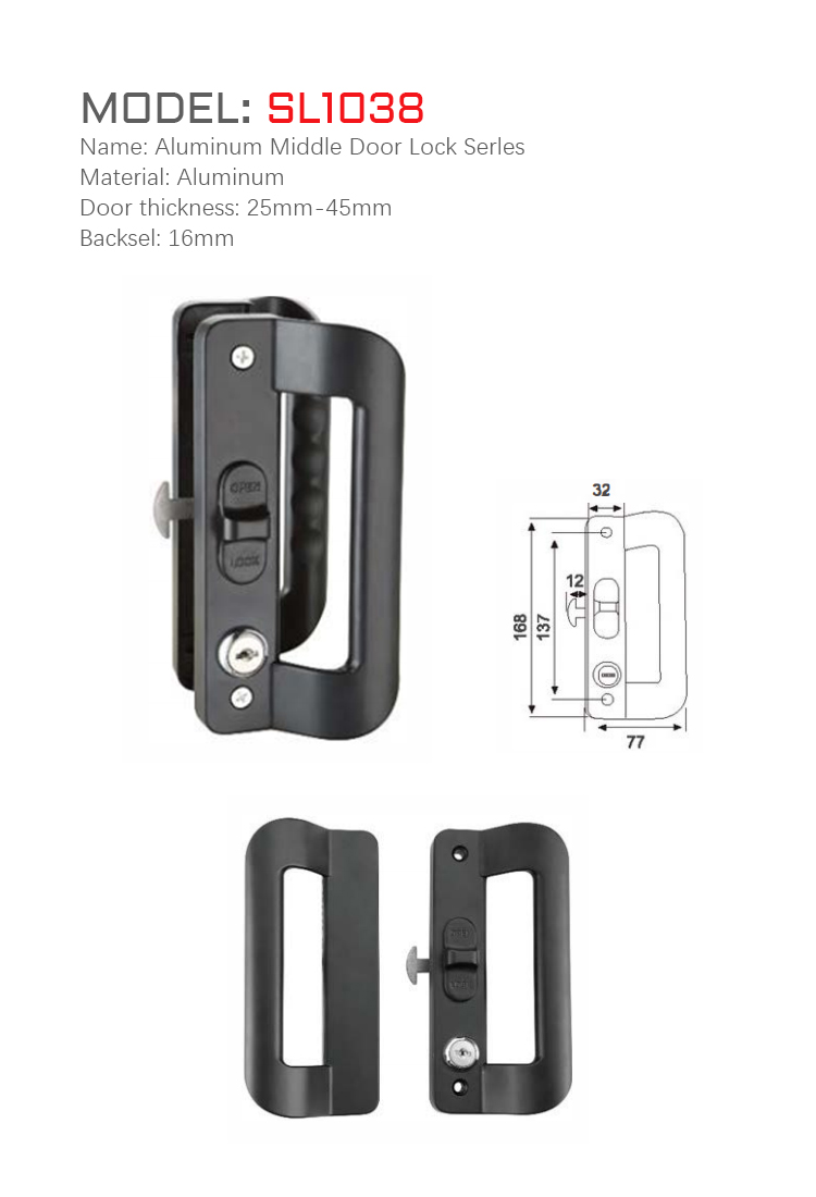SL1038 Cerradura de puerta corrediza de aluminio con contraseña, estrecha, de aluminio, moderna y lujosa, de 85 mm Cerradura de puerta corrediza de acero inoxidable de diseño moderno con cuerpo de material de zinc 